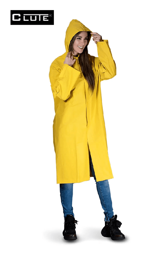ABRIGO CLUTE DE PVC AMARILLO LIGERO 0.32MM