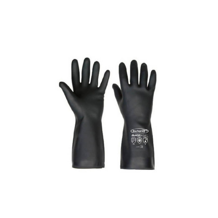 GUANTE TECHPROT BLACK BEAST DE LÁTEX 13" NEGRO (PAR)