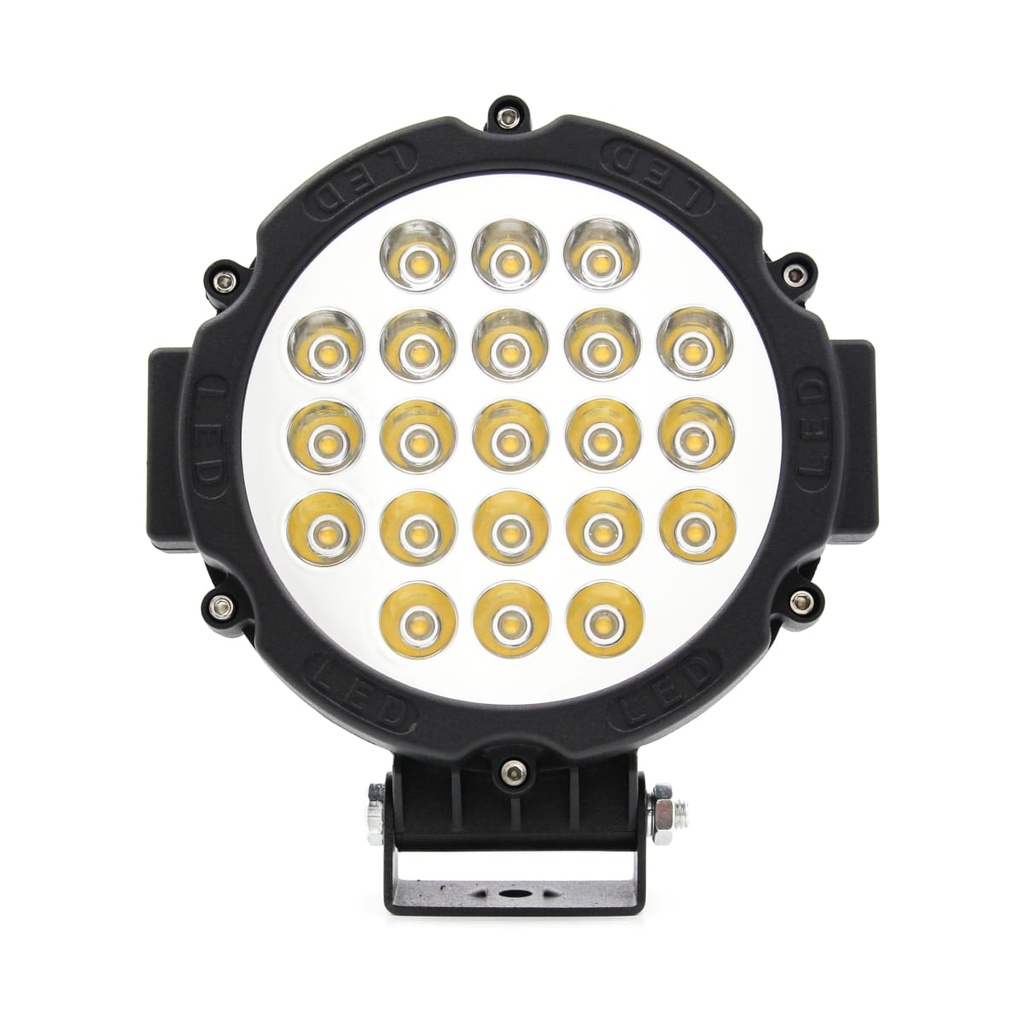 FARO LED 21 DIODOS AMARILLO C/MICA BLANCO CARCASA NEGRA - 4000LM KIKAI-30006
