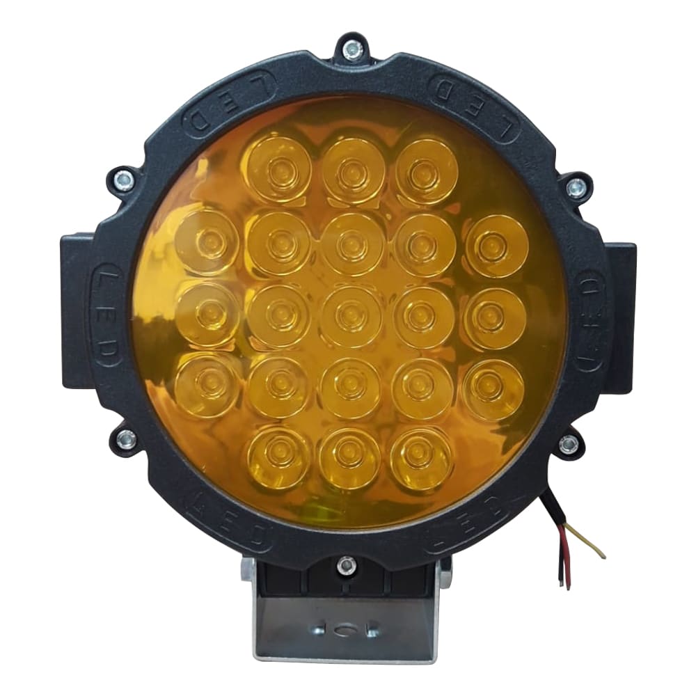 FARO LED 21 DIODOS ÁMBAR C/MICA ÁMBAR Y CARCASA NEGRA - 4000LM KIKAI-30048