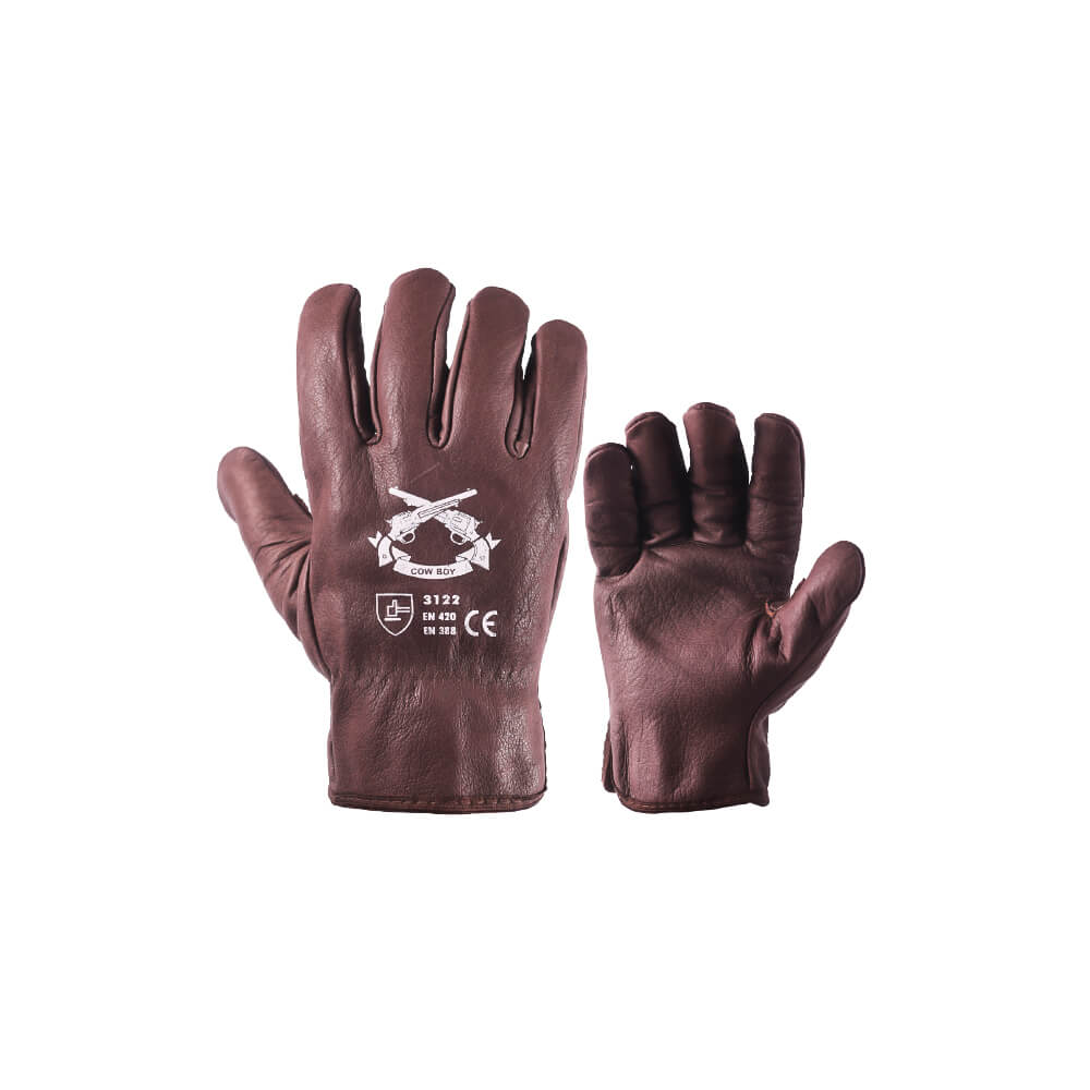 [KIKAI-00213] GUANTE TECHPROT COWBOY DE CUERO NATURAL MARRÓN (PAR) KIKAI-00213