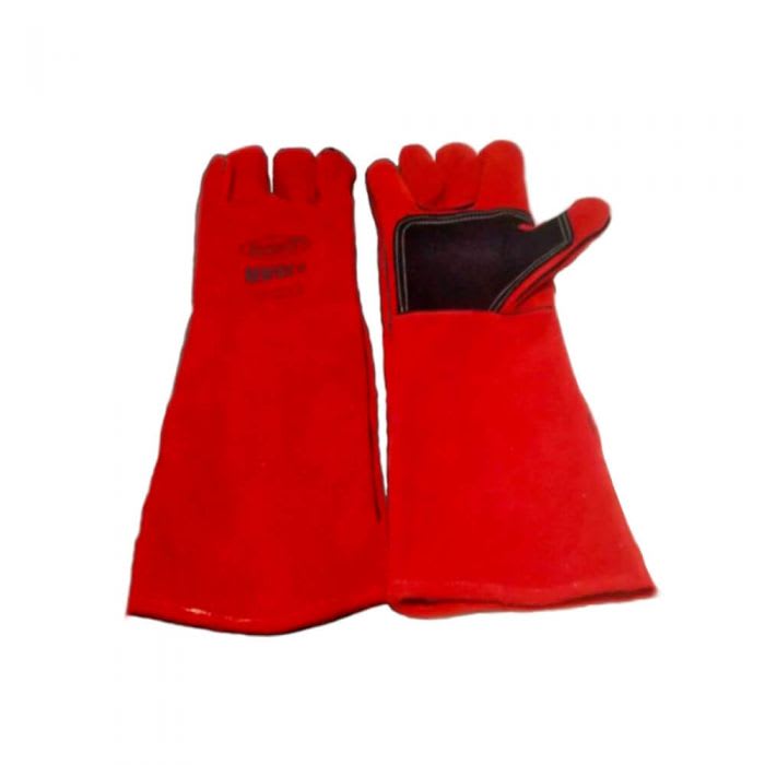GUANTE TECHPROT REDFOX DE CUERO PARA SOLDAR 18" ROJO (PAR) KIKAI-00121