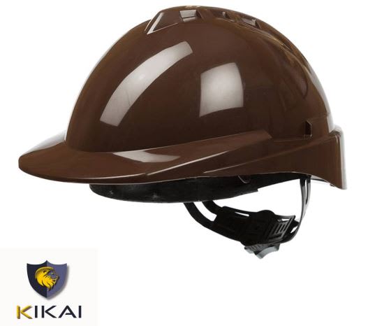KIT CASCO LIBUS MILEN. CLASS S/V MARRÓN C/ ARNÉS - CREM. PLÁS. (903874 + 902414) KIKAI-00129