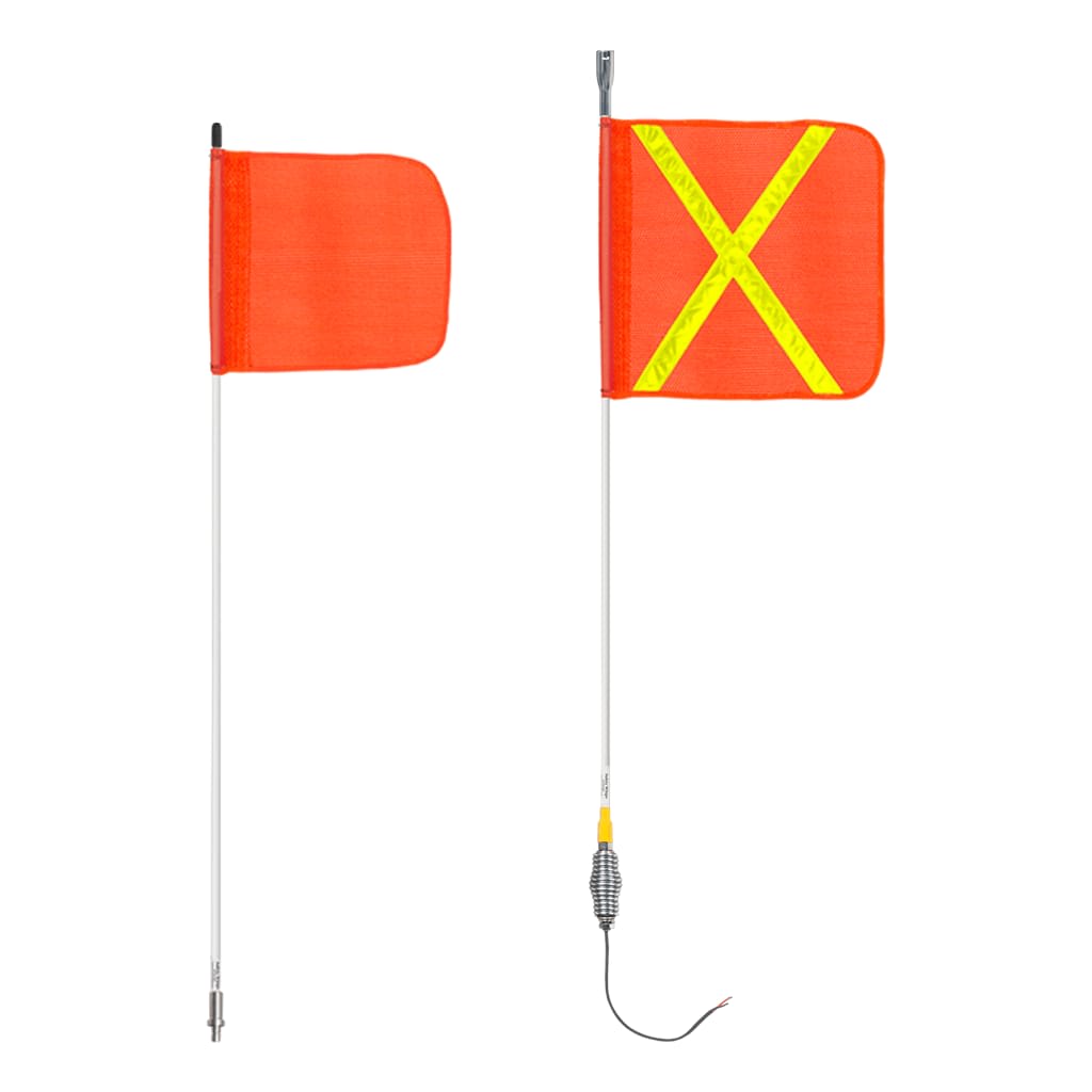 PÉRTIGA DE 12 PIES + RESORTE ZINCADO + FOCO LED NUEVA GENERACIÓN 10-40V SAFETY WHIPS KIKAI-00401