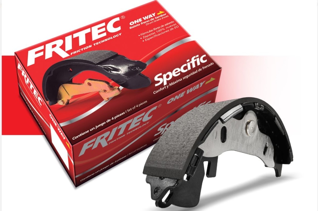 ZAPATA DE FRENO FRITEC PARA HILUX 1KD -2KD -1GD - 2GD (4 PZAS.) FRITEC (S/ACCESORIOS) / S-1681 - FT051